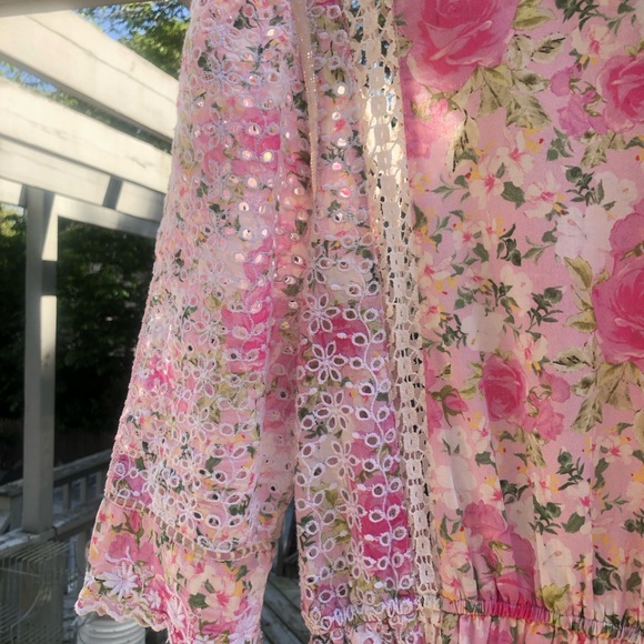 COPY - LOVE SHACK FANCY - Pink Floral Dress Size Large - Picture 9 of 13